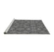 Sideview of Machine Washable Transitional Grey Gray Rug, wshpat1626gry