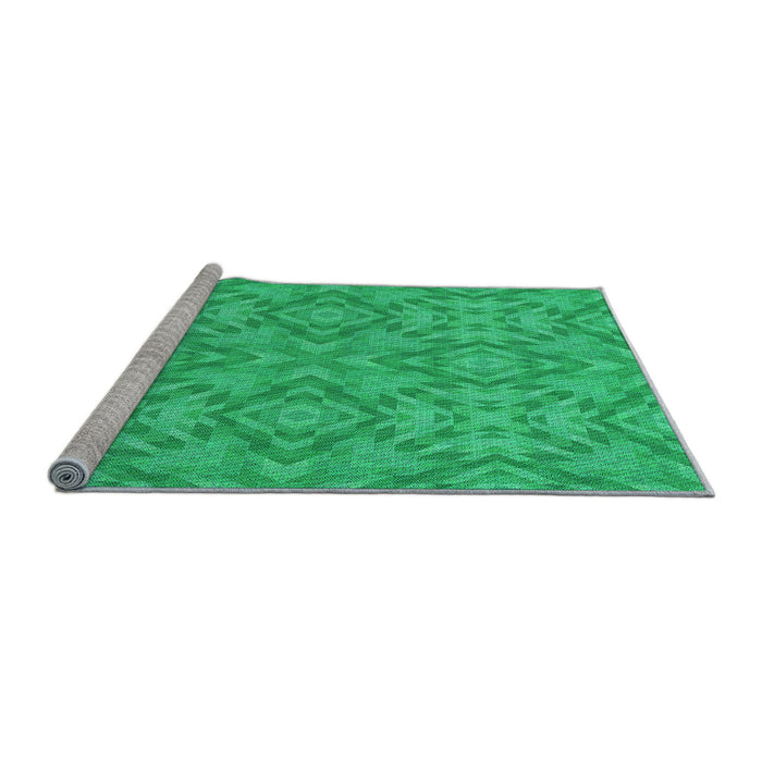 Sideview of Machine Washable Transitional Spring Green Rug, wshpat1626lblu