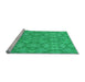 Sideview of Machine Washable Transitional Spring Green Rug, wshpat1626lblu