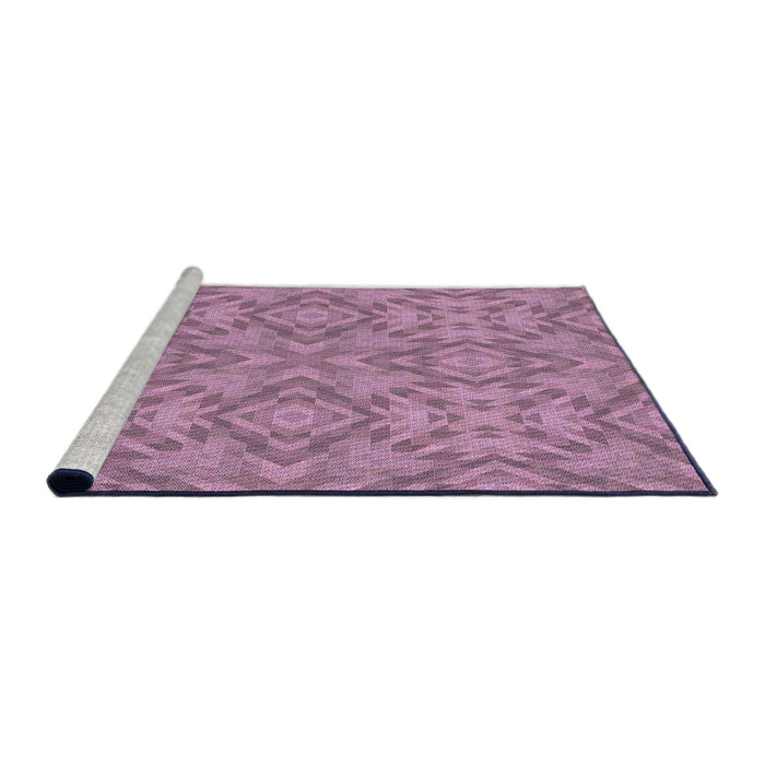 Sideview of Machine Washable Transitional Pink Rug, wshpat1626pur
