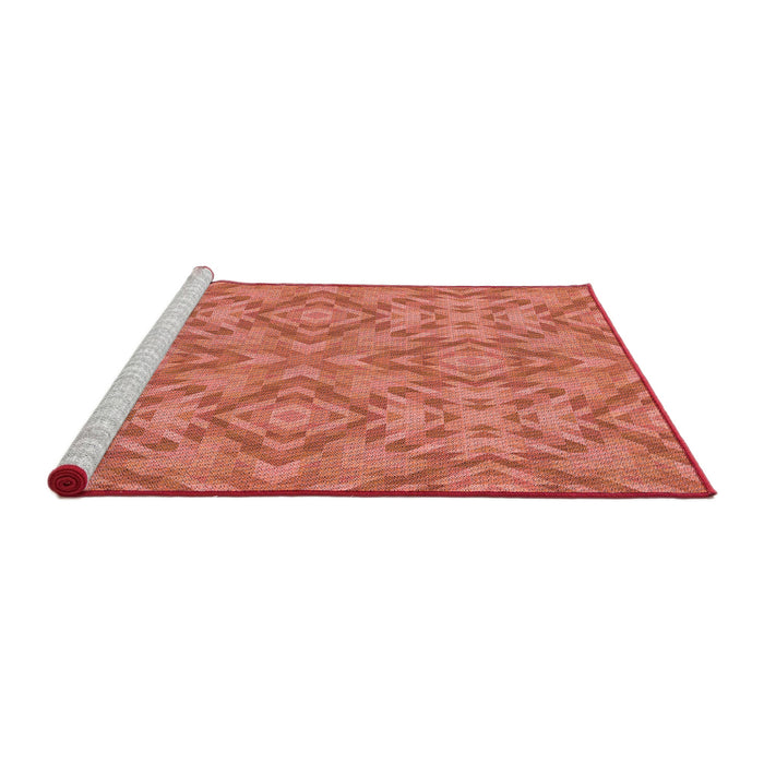 Sideview of Machine Washable Transitional Coral Orange Rug, wshpat1626rd