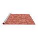 Sideview of Machine Washable Transitional Coral Orange Rug, wshpat1626rd