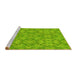 Sideview of Machine Washable Transitional Apple Green Rug, wshpat1626yw