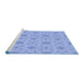 Sideview of Machine Washable Transitional Sky Blue Rug, wshpat1627blu