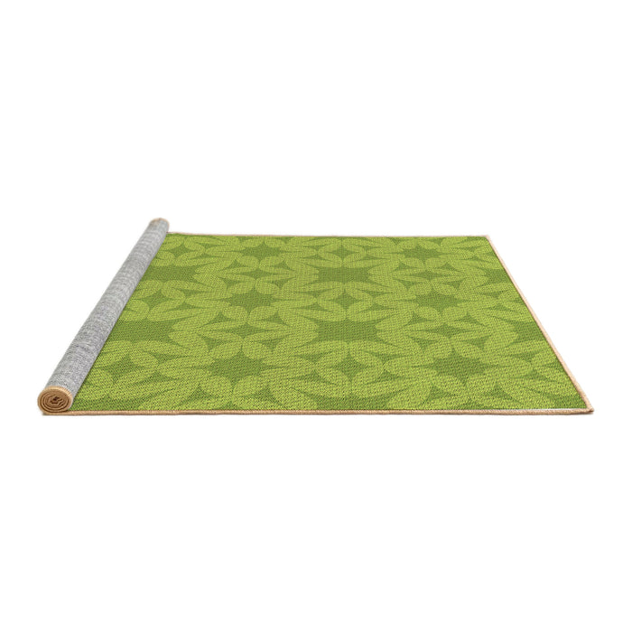 Sideview of Machine Washable Transitional Pistachio Green Rug, wshpat1627brn