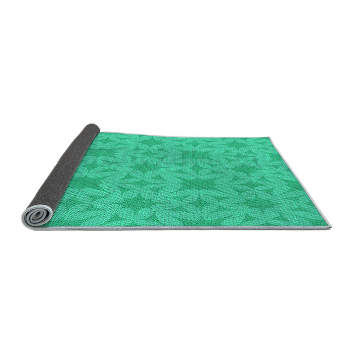 Thickness of Patterned Spring Green Rug, pat1627lblu