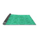 Thickness of Patterned Spring Green Rug, pat1627lblu