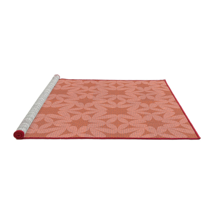 Sideview of Machine Washable Transitional Bright Orange Rug, wshpat1627rd