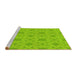 Sideview of Machine Washable Transitional Green Rug, wshpat1627yw