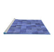 Sideview of Machine Washable Transitional Sky Blue Rug, wshpat1628blu