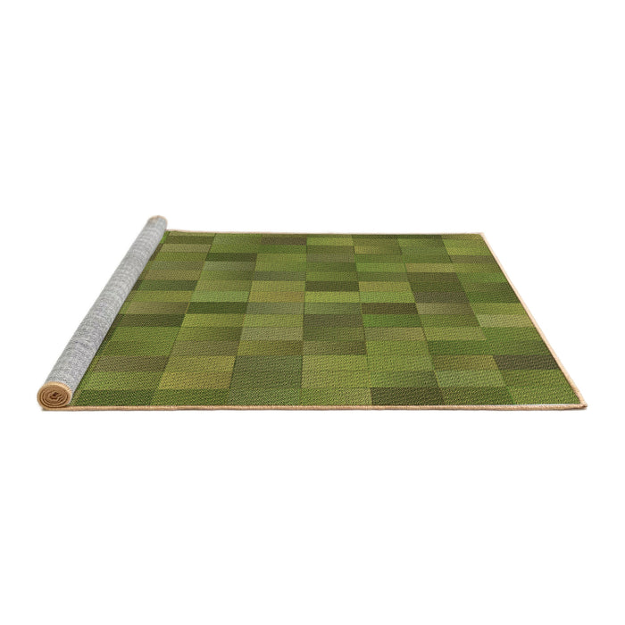 Sideview of Machine Washable Transitional Pistachio Green Rug, wshpat1628brn