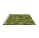 Sideview of Machine Washable Transitional Pistachio Green Rug, wshpat1628brn