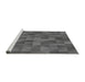 Sideview of Machine Washable Transitional Gray Rug, wshpat1628gry