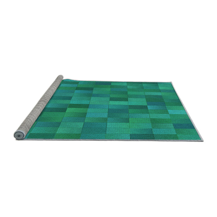 Sideview of Machine Washable Transitional Medium Spring Green Rug, wshpat1628lblu