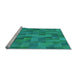 Sideview of Machine Washable Transitional Medium Spring Green Rug, wshpat1628lblu