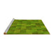 Sideview of Machine Washable Transitional Pistachio Green Rug, wshpat1628yw