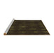 Sideview of Machine Washable Transitional Midnight Gray Rug, wshpat1629brn