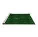 Sideview of Machine Washable Transitional Green Rug, wshpat1629grn