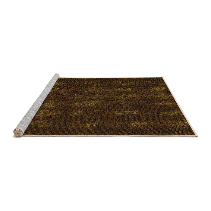Sideview of Machine Washable Transitional Dark Bronze Brown Rug, wshpat1629org