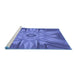 Sideview of Machine Washable Transitional Sky Blue Rug, wshpat163blu