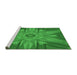 Sideview of Machine Washable Transitional Green Rug, wshpat163grn