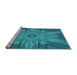 Sideview of Machine Washable Transitional Dark Cyan Green Rug, wshpat163lblu