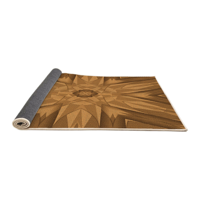 Thickness of Patterned Neon Orange Rug, pat163org
