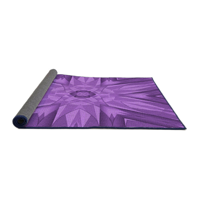 Thickness of Patterned Purple Rug, pat163pur