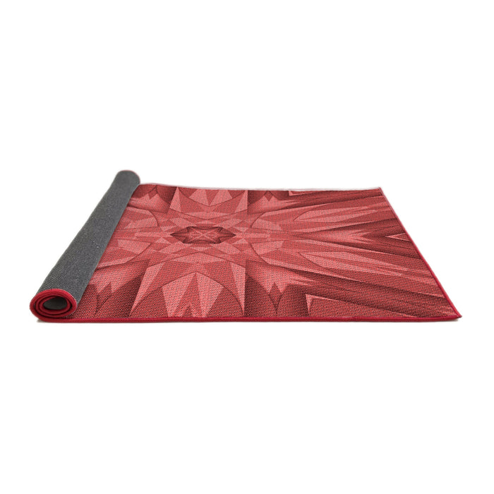 Thickness of Patterned Red Rug, pat163rd