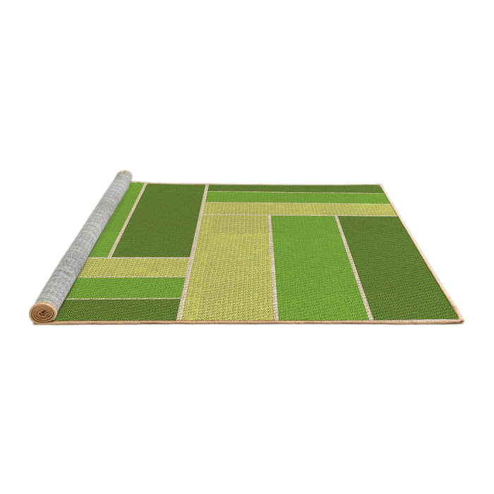 Sideview of Machine Washable Transitional Green Rug, wshpat1630brn