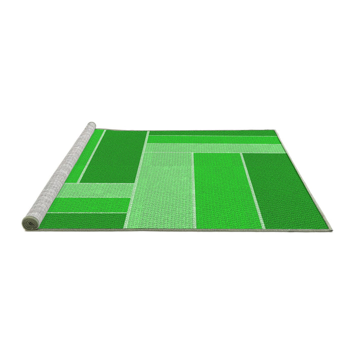 Sideview of Machine Washable Transitional Neon Green Rug, wshpat1630grn
