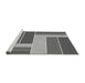 Sideview of Machine Washable Transitional Grey Gray Rug, wshpat1630gry