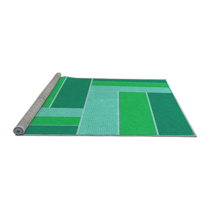 Sideview of Machine Washable Transitional Spring Green Rug, wshpat1630lblu