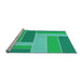 Sideview of Machine Washable Transitional Spring Green Rug, wshpat1630lblu
