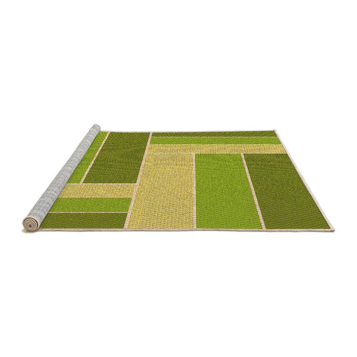 Sideview of Machine Washable Transitional Dark Yellow Green Rug, wshpat1630org