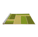 Sideview of Machine Washable Transitional Dark Yellow Green Rug, wshpat1630org