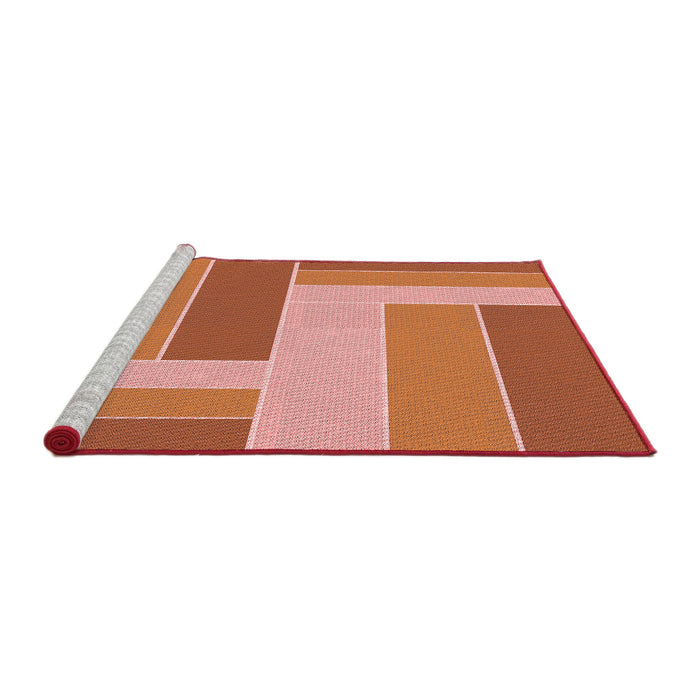 Sideview of Machine Washable Transitional Orange Red Orange Rug, wshpat1630rd