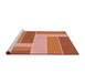 Sideview of Machine Washable Transitional Orange Red Orange Rug, wshpat1630rd