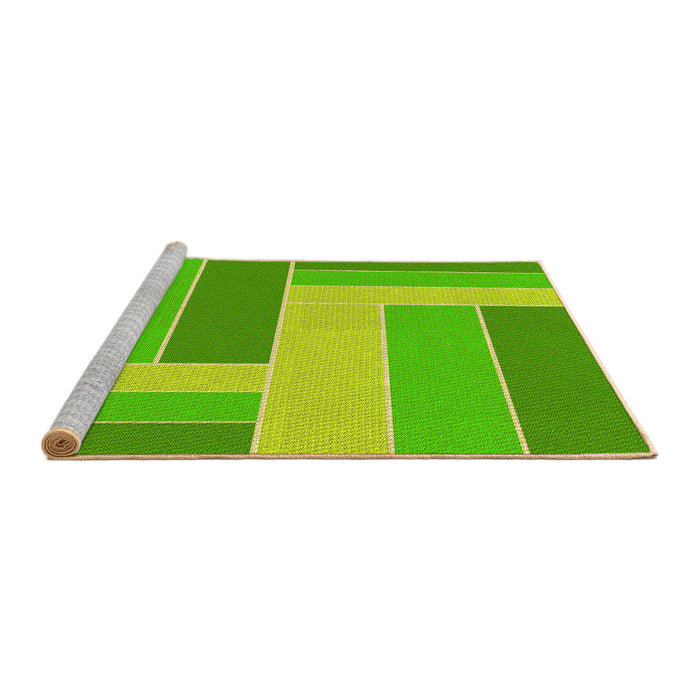 Sideview of Machine Washable Transitional Bright Green Rug, wshpat1630yw