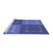 Sideview of Machine Washable Transitional Light Slate Blue Rug, wshpat1631blu