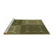 Sideview of Machine Washable Transitional Army Green Rug, wshpat1631brn
