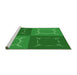 Sideview of Machine Washable Transitional Green Rug, wshpat1631grn