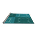 Sideview of Machine Washable Transitional Dark Turquoise Green Rug, wshpat1631lblu