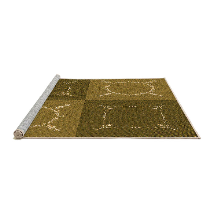Sideview of Machine Washable Transitional Dark Bronze Brown Rug, wshpat1631org