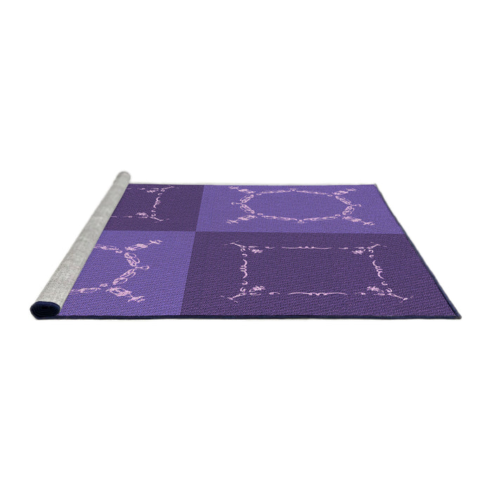 Sideview of Machine Washable Transitional Amethyst Purple Rug, wshpat1631pur