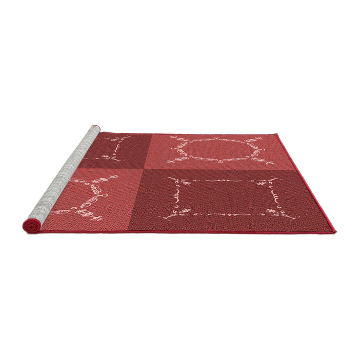 Sideview of Machine Washable Transitional Red Rug, wshpat1631rd