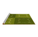 Sideview of Machine Washable Transitional Pistachio Green Rug, wshpat1631yw