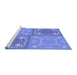 Sideview of Machine Washable Transitional Sky Blue Rug, wshpat1632blu