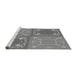 Sideview of Machine Washable Transitional Ash Gray Rug, wshpat1632gry