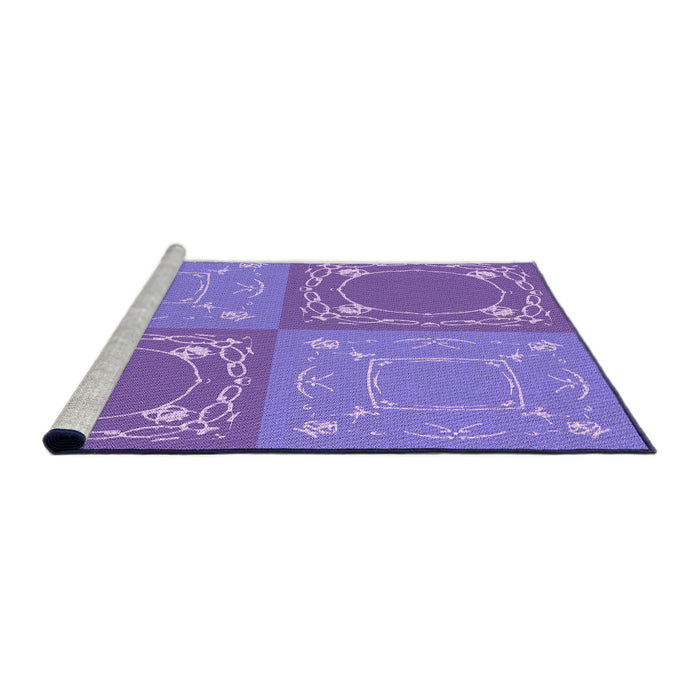 Sideview of Machine Washable Transitional Purple Mimosa Purple Rug, wshpat1632pur